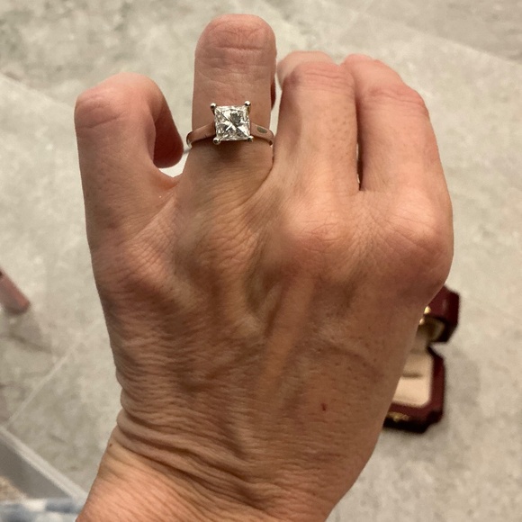 Engagement ring princess cut 2.02 caret natural diamond - Picture 8 of 9